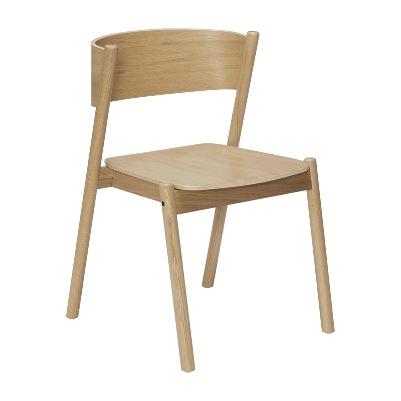 Chaise en chêne naturel Oblique - Hübsch