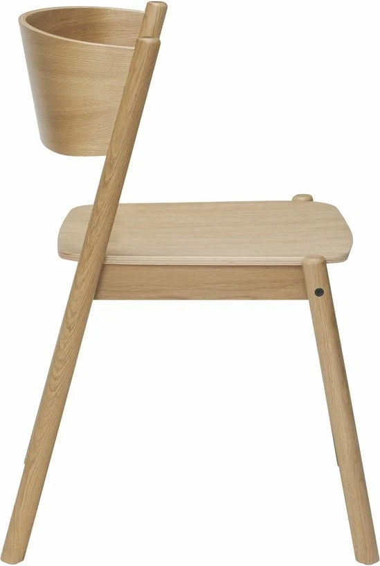 Chaise en chêne naturel Oblique - Hübsch