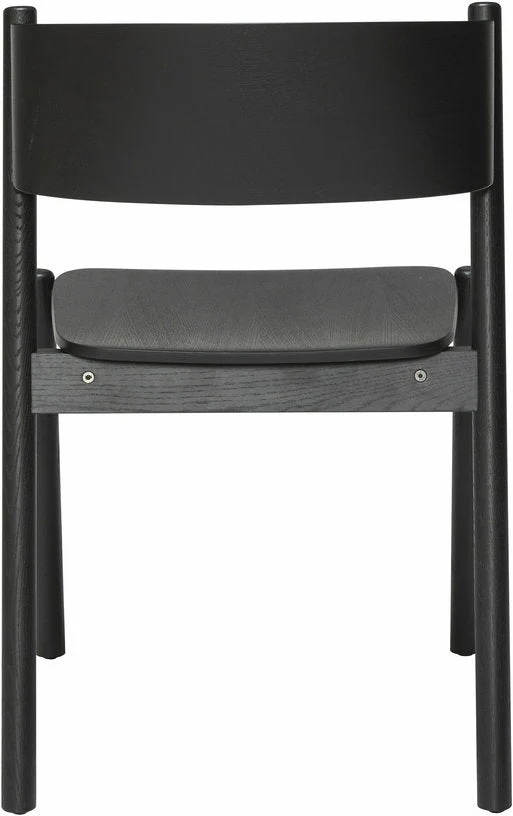 Chaise en chêne noir et cuir noir Oblique - Hübsch