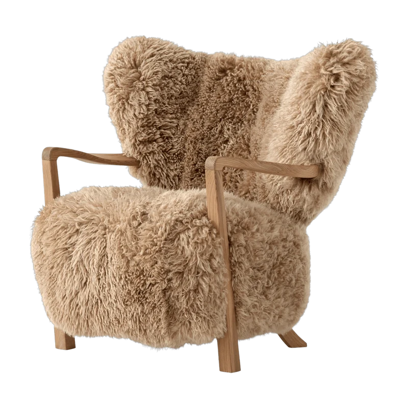 Fauteuil lounge en chêne et mouton Wulff ATD2 - &tradition
