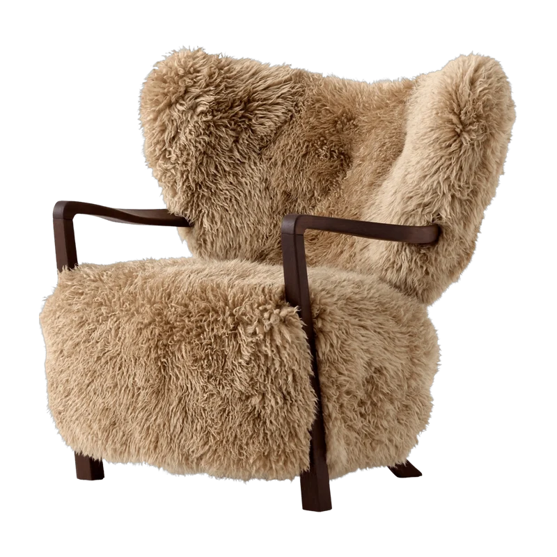 Fauteuil lounge en noyer et mouton Wulff ATD2 - &tradition