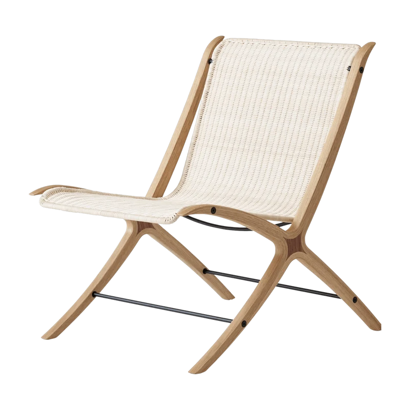 Fauteuil en chêne et rotin avec détails en noyer X HM10 - &Tradition