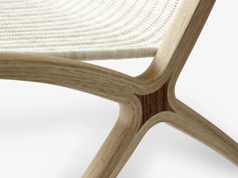 Fauteuil en chêne et rotin avec détails en noyer X HM10 - &Tradition