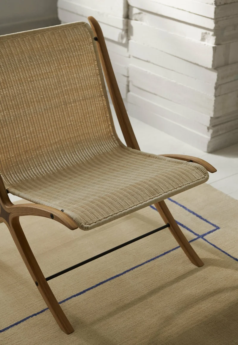 Fauteuil en chêne et rotin avec détails en noyer X HM10 - &Tradition