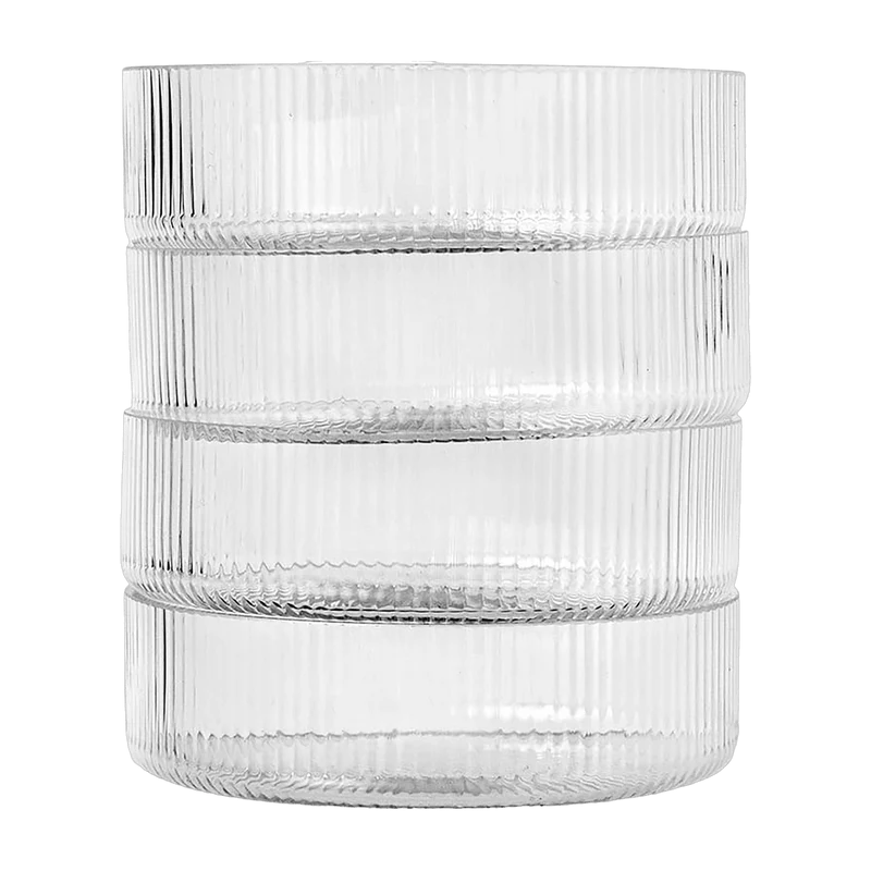 Set de 4 Bols de service en verre transparent Ripple - Ferm Living