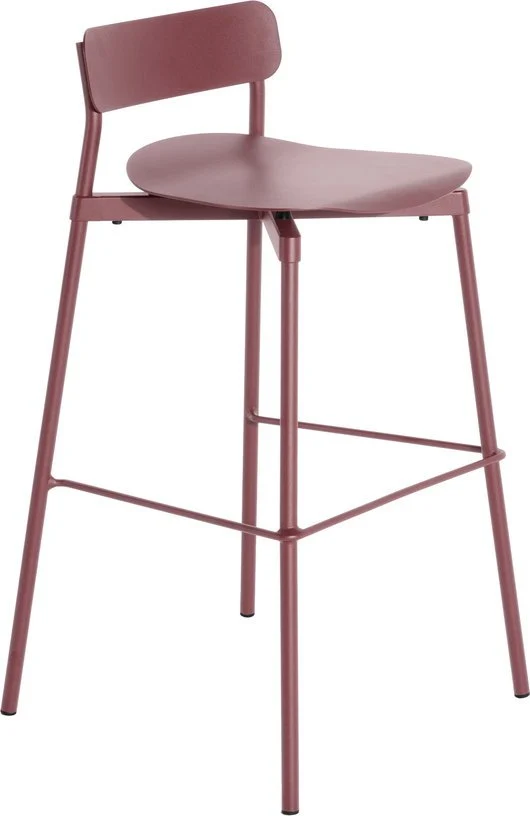 Chaise de bar outdoor rouge brun 65 cm Fromme - Petite friture