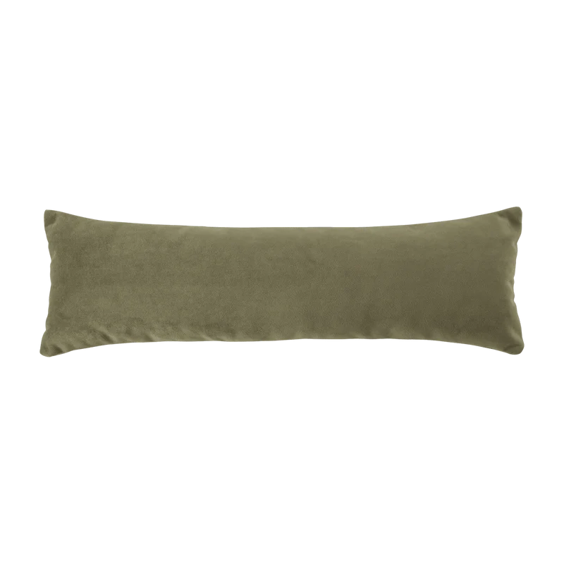 Coussin rectangulaire en velours vert Bean - Emko