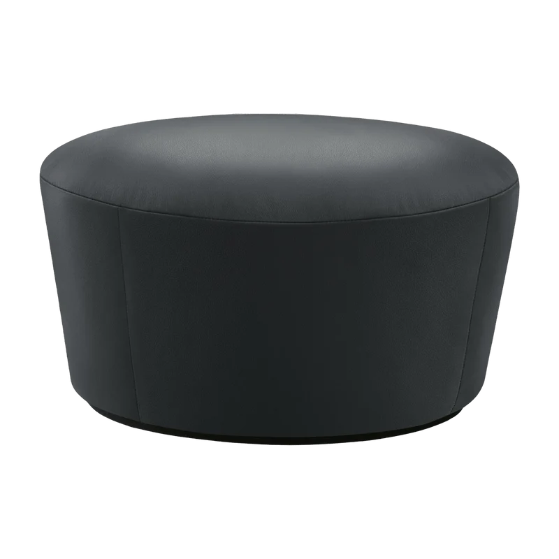 Pouf large en cuir noir Naïve - Emko