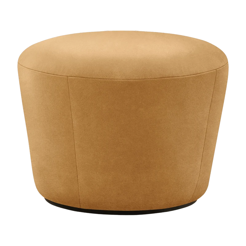 Pouf en cuir Cognac Naïve - Emko
