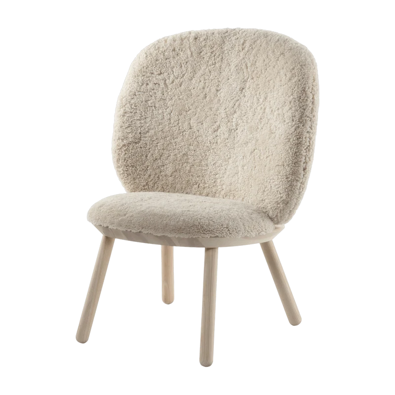 Fauteuil en frêne et laine de mouton Naïve - Emko