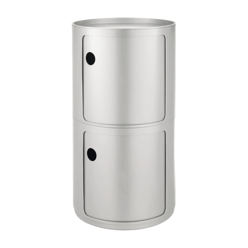 Table de chevet argenté 2 tiroirs Componibili Classic BIG - Kartell
