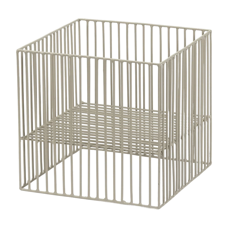 Petit panier carré en métal gris 22 x 22 cm - Serax