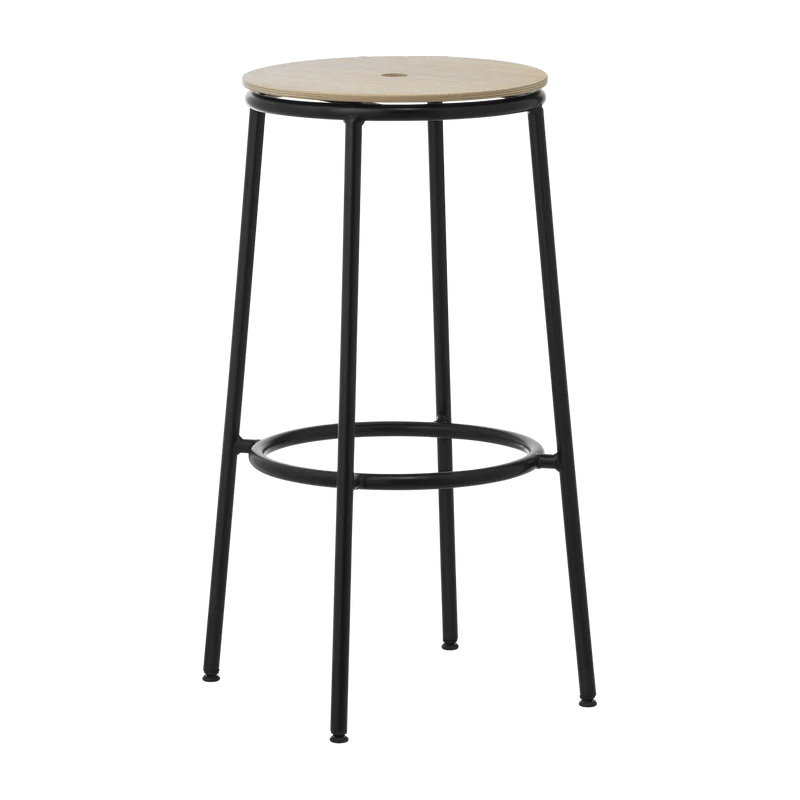 Tabouret de bar en chêne et acier noir 75 cm Circa Oak - Normann Copenhagen