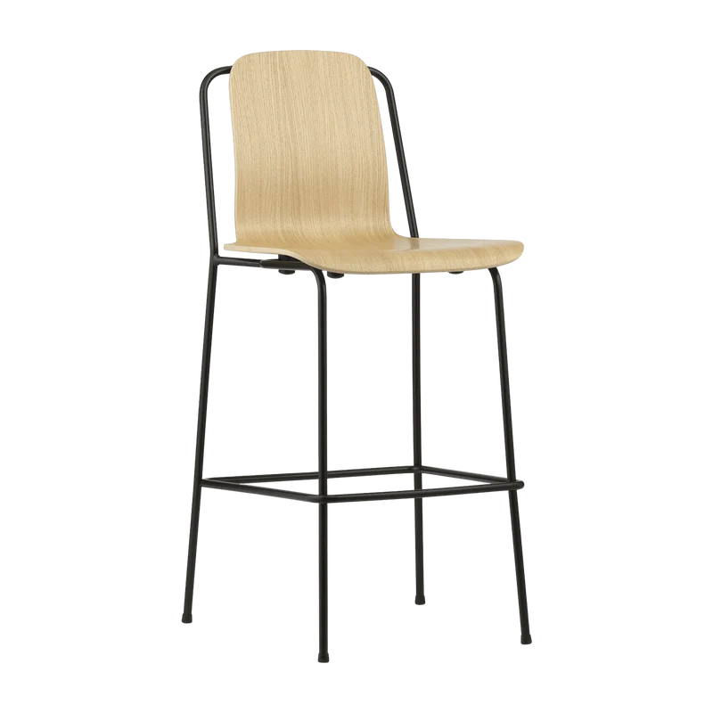 Chaise de bar en acier noir 75 cm Studio Oak - Normann Copenhagen