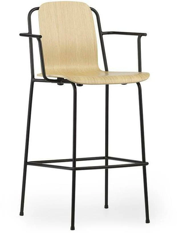 Fauteuil de bar en acier noir 75 cm Studio Oak - Normann Copenhagen