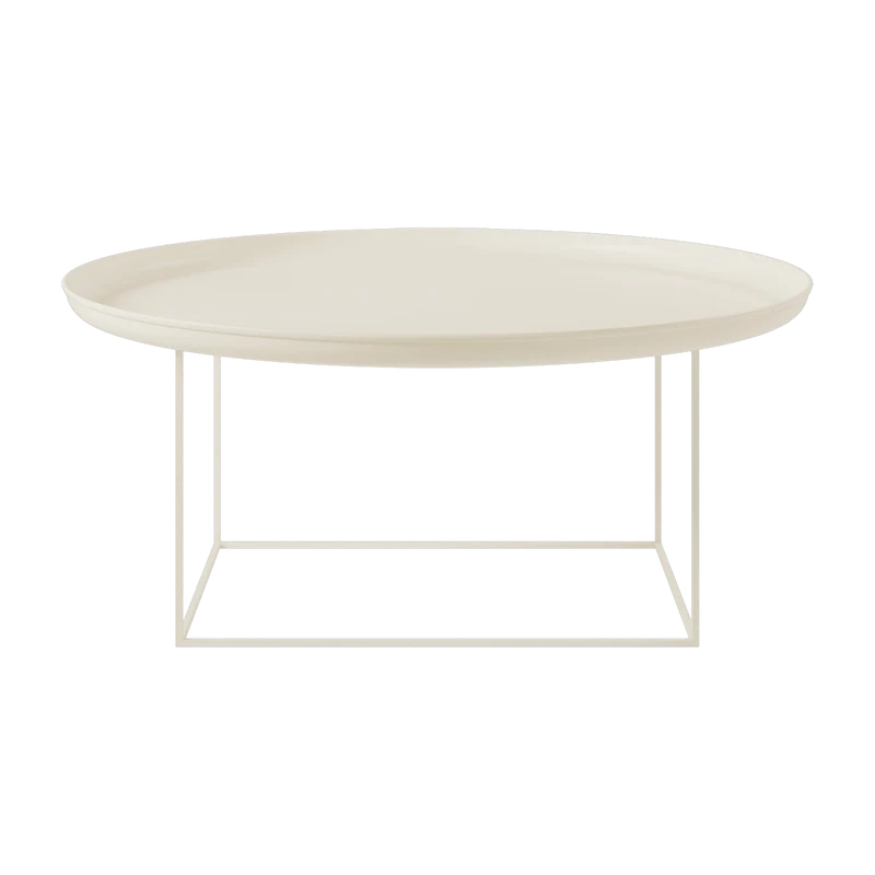 Table basse ronde en acier blanc antique 90 cm Duke - NORR11