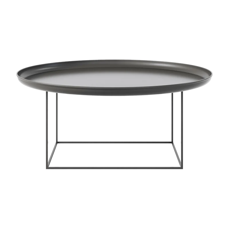 Table basse ronde en acier gris foncé 90 cm Duke - NORR11