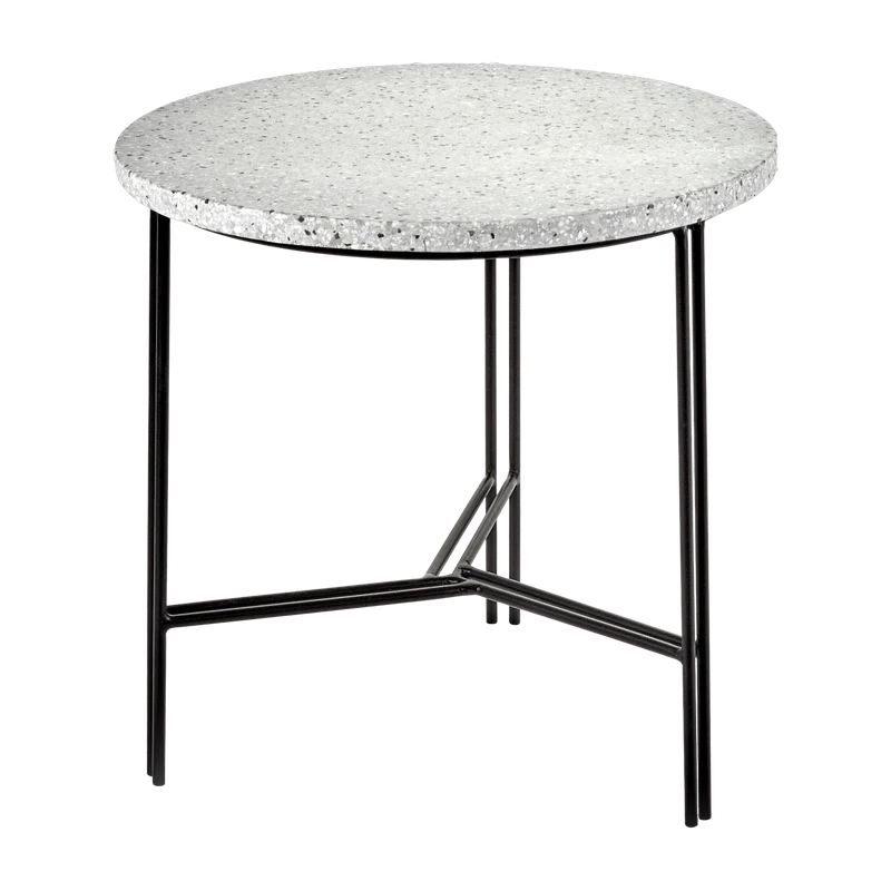 Table d'appoint noire et grise en terrazzo et métal 40 x 40 cm A. Sciortino - Serax