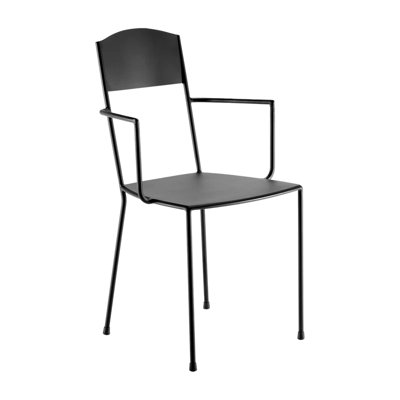 Chaise noire mate en métal avec accoudoirs 40 x 40 x 83 cm Adriana - Serax