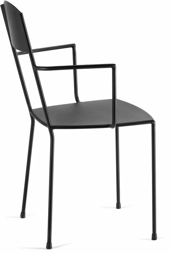 Chaise noire mate en métal avec accoudoirs 40 x 40 x 83 cm Adriana - Serax