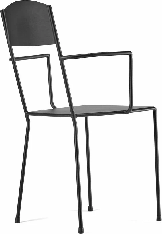 Chaise noire mate en métal avec accoudoirs 40 x 40 x 83 cm Adriana - Serax