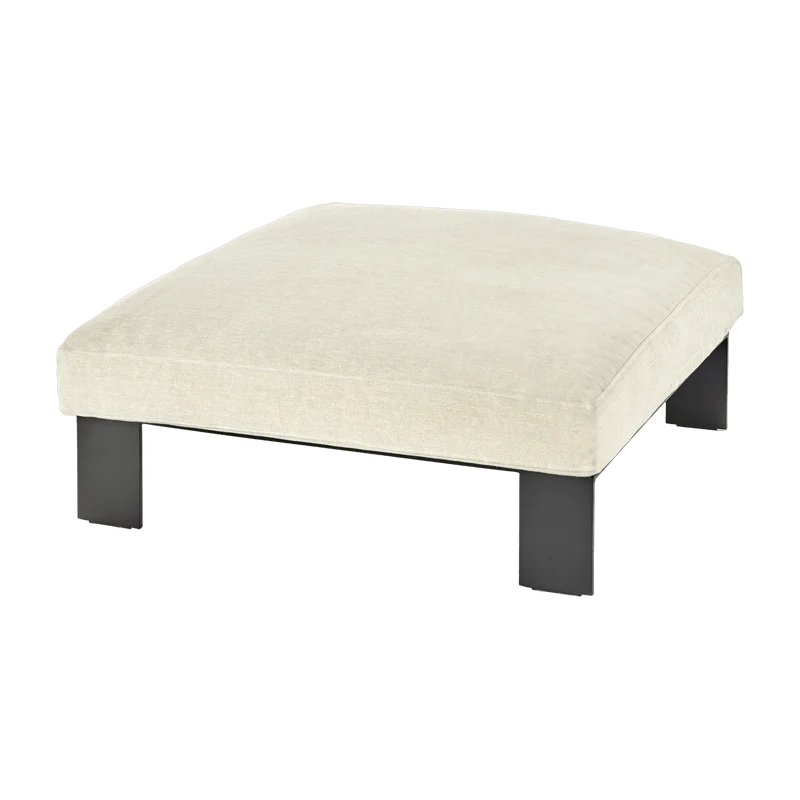Tabouret en métal avec coussin d'intérieur couleur ivoire 91 X 91 X 20 cm Ottoman - Serax