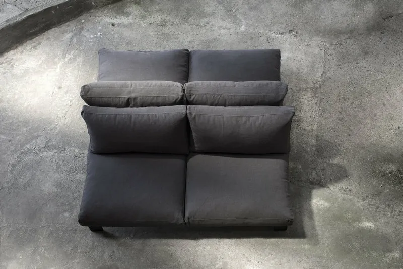Banc d'intérieur avec coussins couleur sépia 91 x 91 x 58 B. Mombaers - Serax