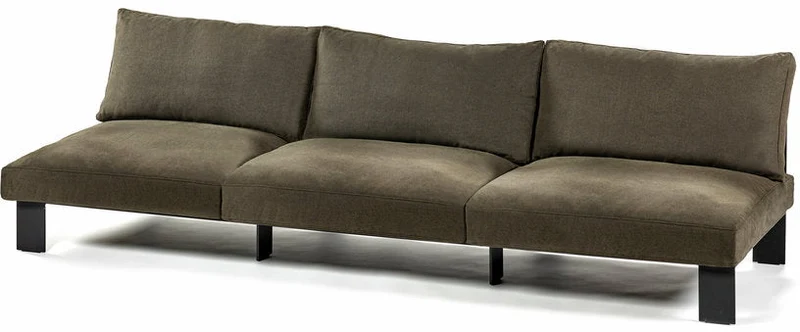 Banc d'intérieur trois places avec coussins couleur sépia B. Mombaers - Serax