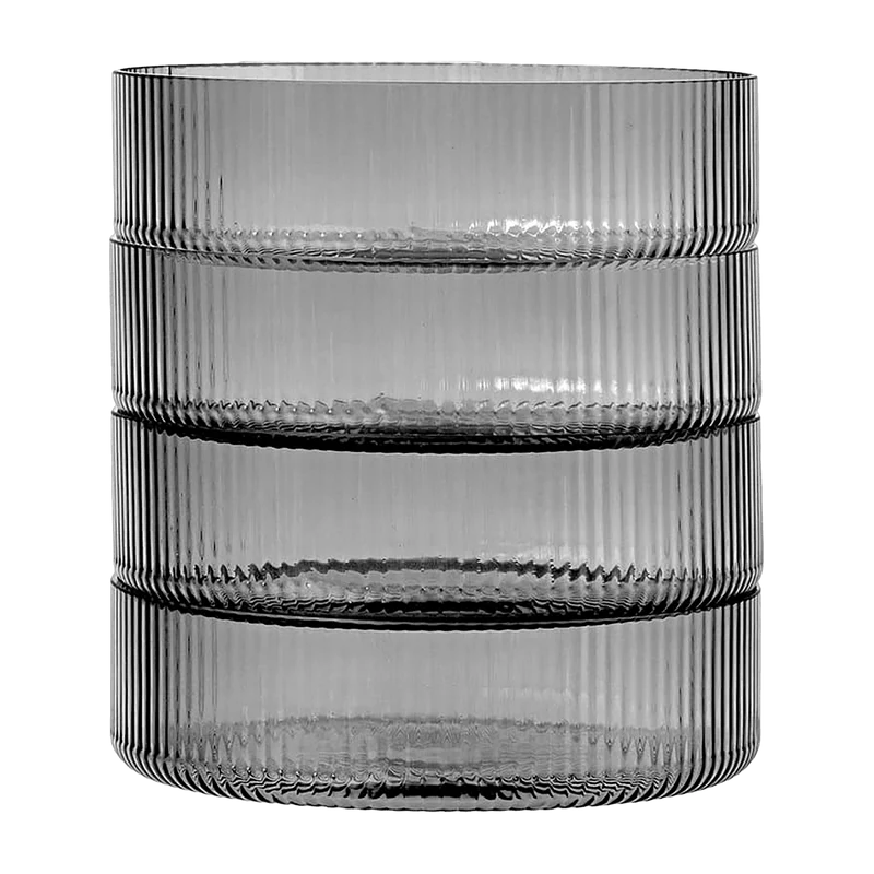Set de 4 Bols de service en verre gris fumé Ripple - Ferm Living