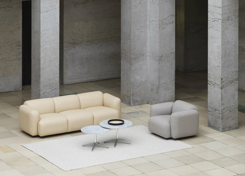 Table basse en aluminium et en marbre 70 cm Lunar Marble - Normann Copenhagen