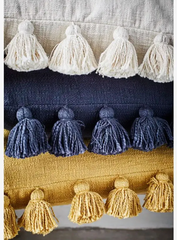 Housse de coussin avec glands - Madam Stoltz