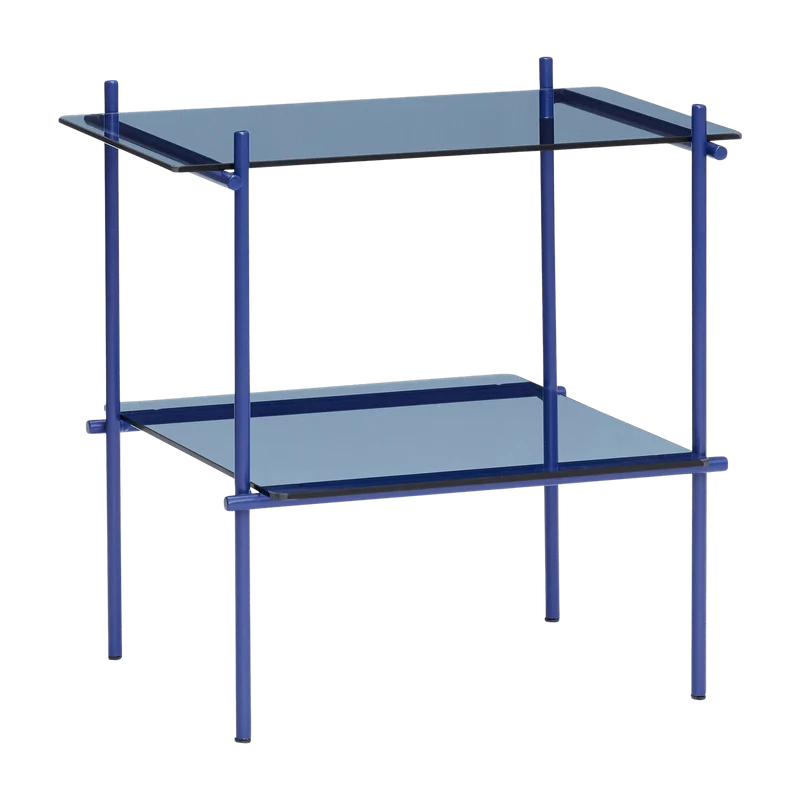 Table d'appoint en verre et fer bleu Niche Square - Hübsch
