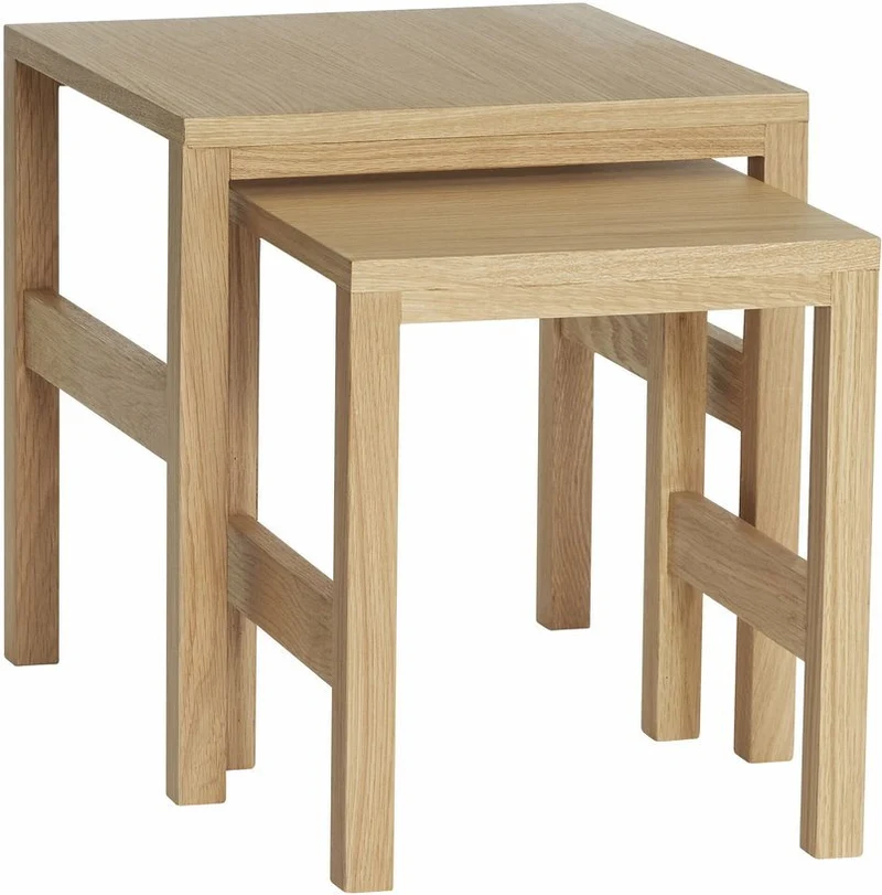 Tables carré en bois de chêne (lot de 2) Puzzle - Hübsch