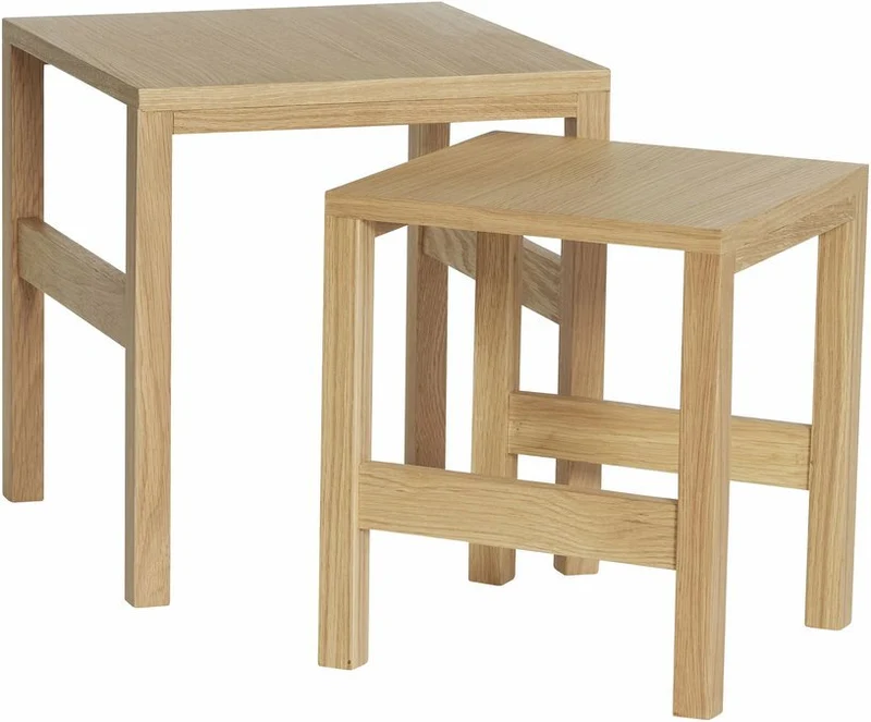 Tables carré en bois de chêne (lot de 2) Puzzle - Hübsch