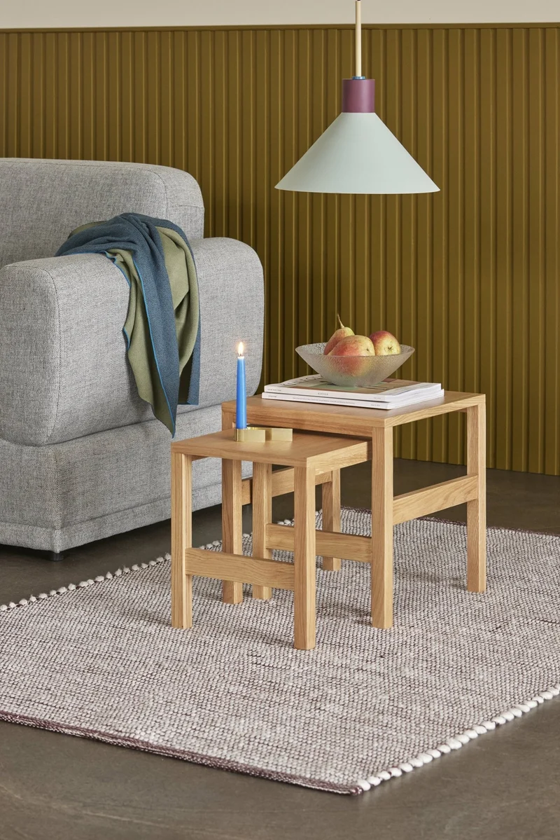 Tables carré en bois de chêne (lot de 2) Puzzle - Hübsch