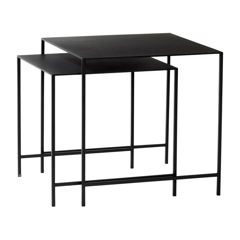 Table d'appoint en fer noir (lot de 2) - Hübsch