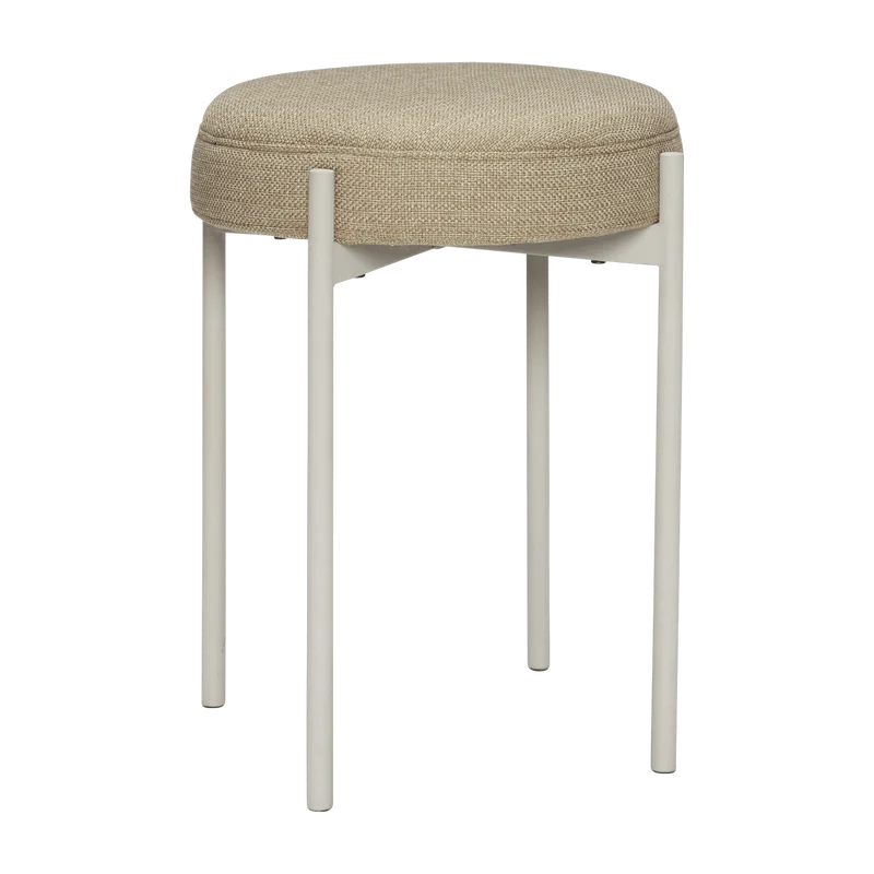 Tabouret gris avec coussin couleur sable Silo -