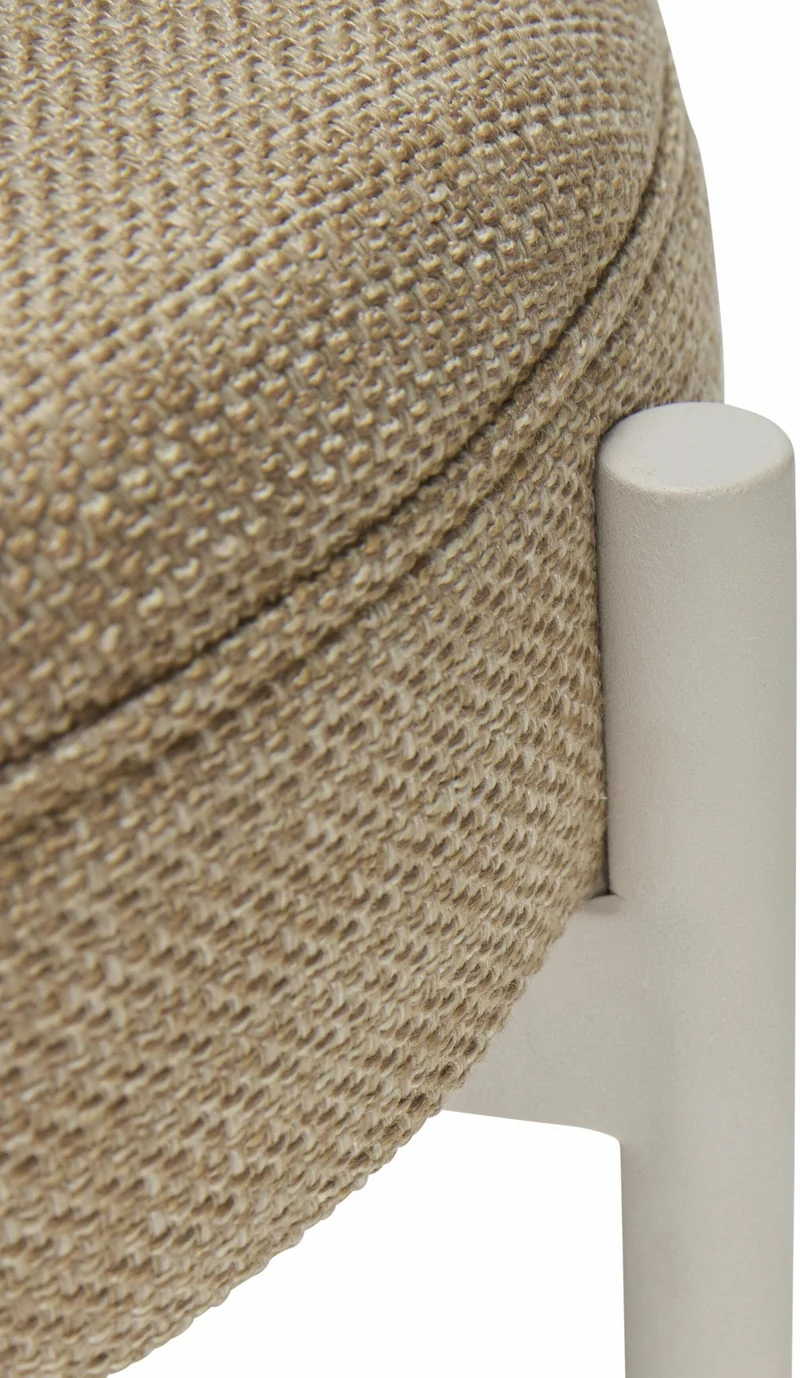 Tabouret gris avec coussin couleur sable Silo -