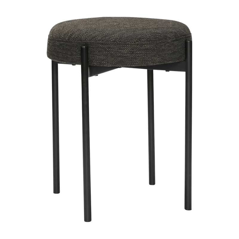 Tabouret avec coussin noir Silo - Hübsch