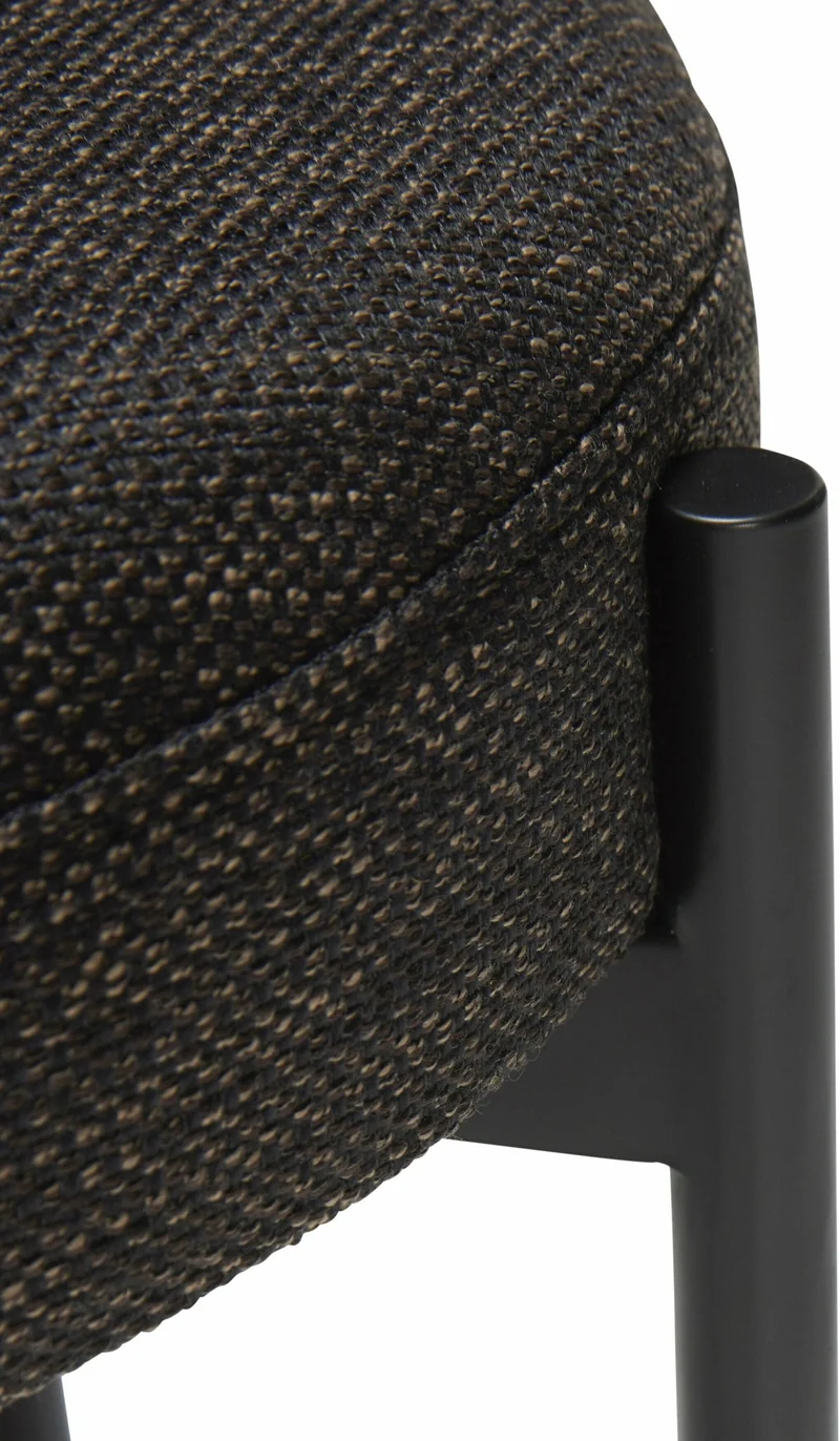 Tabouret avec coussin noir Silo - Hübsch