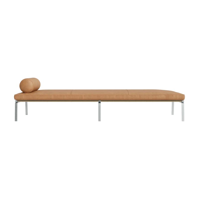 Lit de jour en acier et cuir camel Man - NORR11