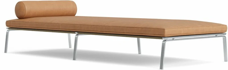 Lit de jour en acier et cuir camel Man - NORR11