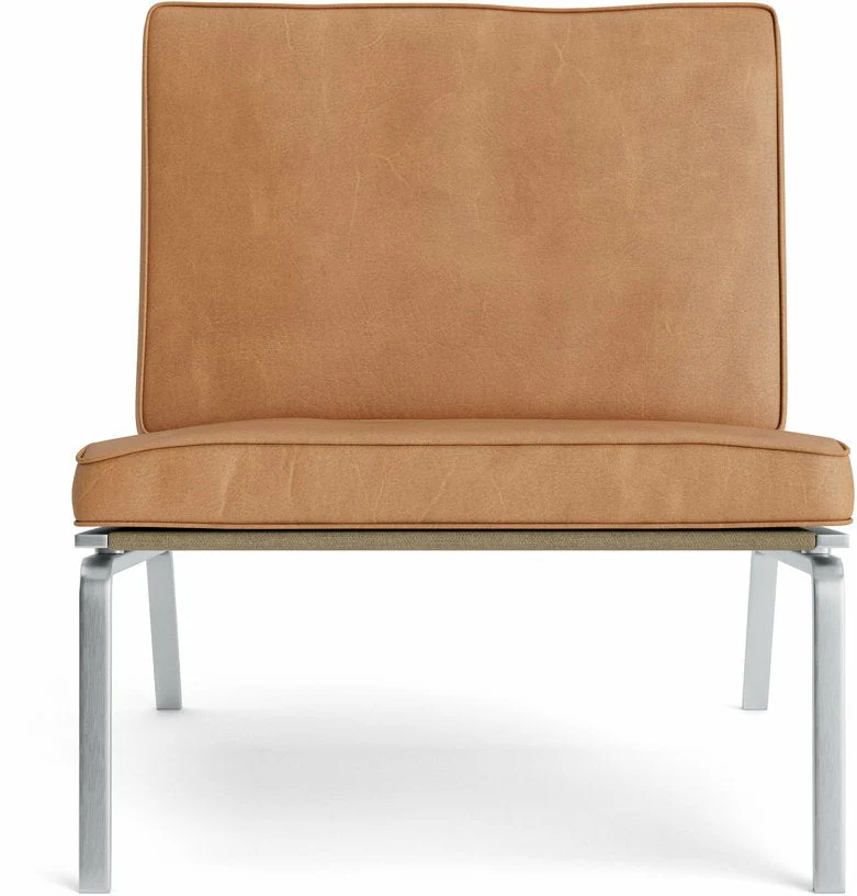 Fauteuil en acier et cuir camel Man - NORR11