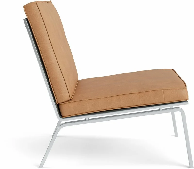 Fauteuil en acier et cuir camel Man - NORR11