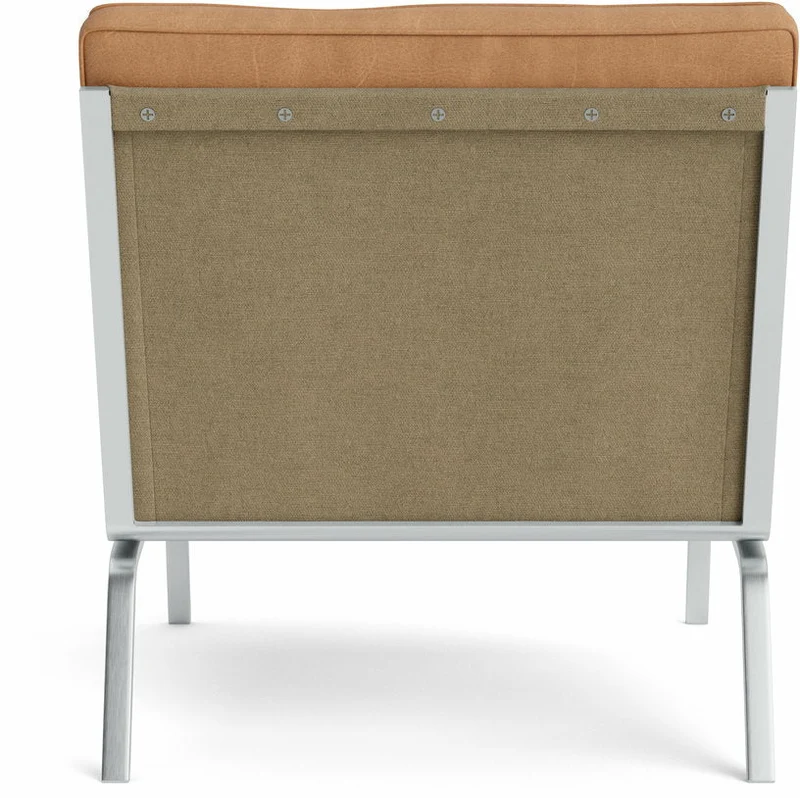 Fauteuil en acier et cuir camel Man - NORR11