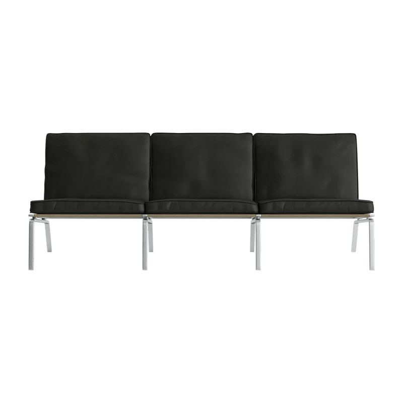 Canapé 3 places en acier et cuir anthracite Man - NORR11