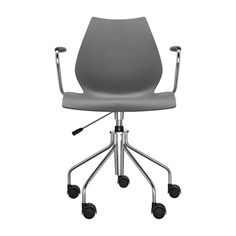 Chaise à roulettes avec accoudoirs anthracite Maui - Kartell