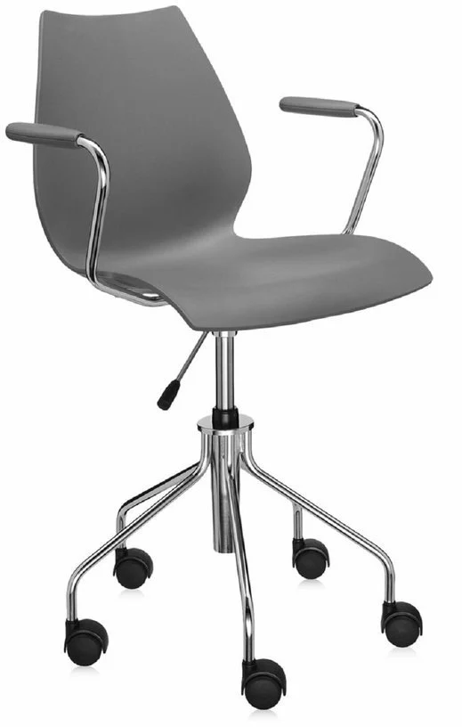 Chaise à roulettes avec accoudoirs anthracite Maui - Kartell