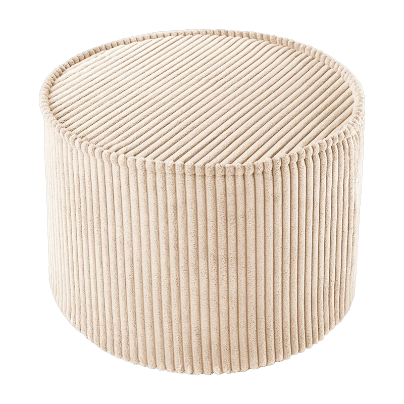 Pouf rond en velours côtelé marron 25 x 40 cm - Wigiwama