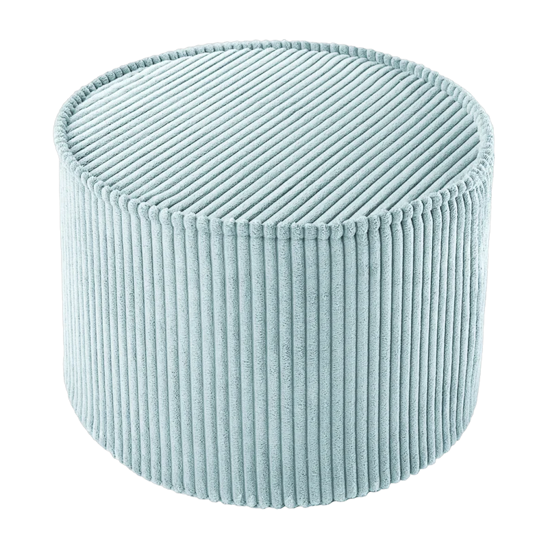 Pouf rond en velours côtelé vert menthe poivrée 25 x 40 cm - Wigiwama